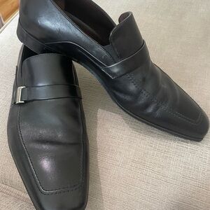 Bruno Magli Classic Black Leather Slip-Ons